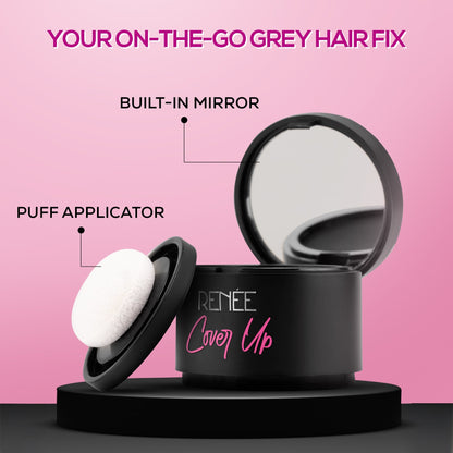 RENEE Cover Up Hair Powder- For Instant Grey Hair Coverage & Root Touch-Up, 4g
