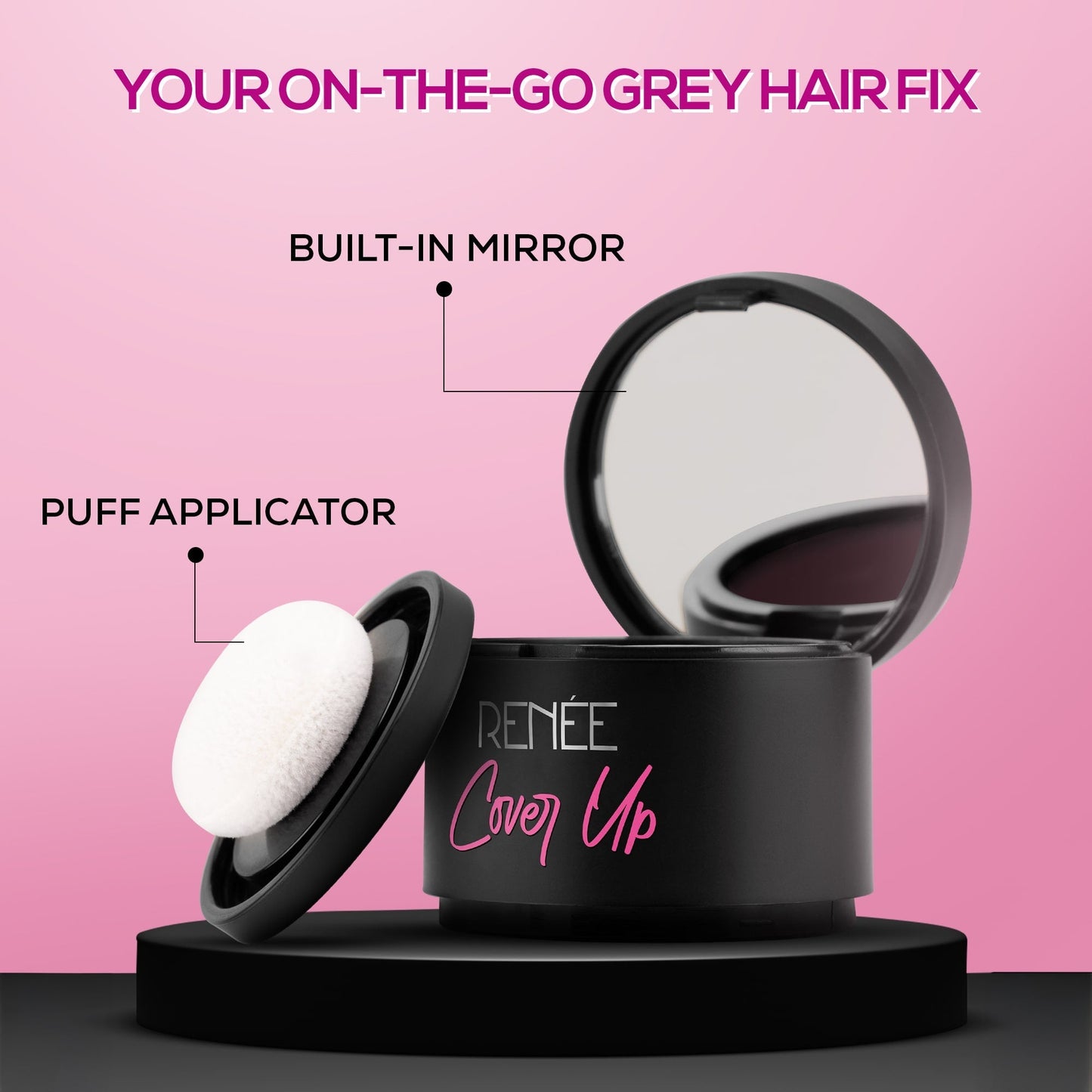RENEE Cover Up Hair Powder- For Instant Grey Hair Coverage & Root Touch-Up, 4g