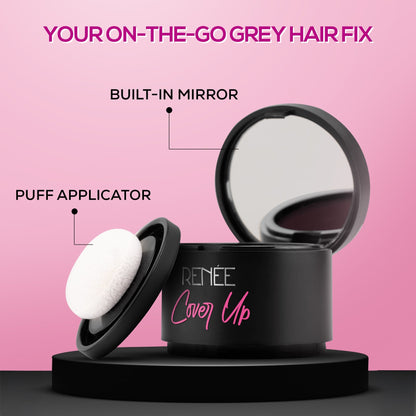 RENEE Cover Up Hair Powder- For Instant Grey Hair Coverage & Root Touch-Up, 4g