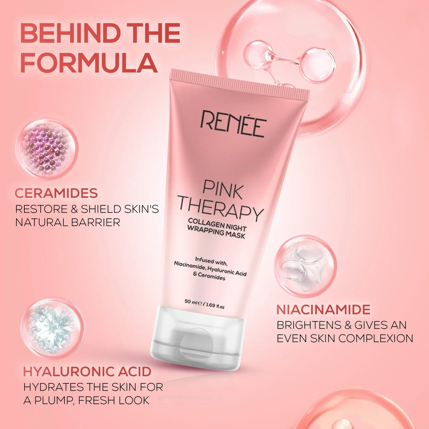 RENEE Pink Therapy Collagen Night Wrapping Anti-Aging Face Mask
