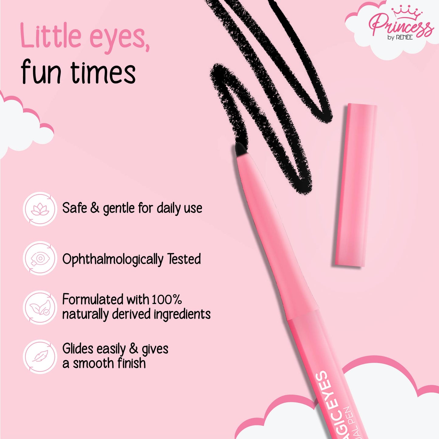 Magic Eyes Kajal Pen for Kids & Preteens by Princess by RENEE