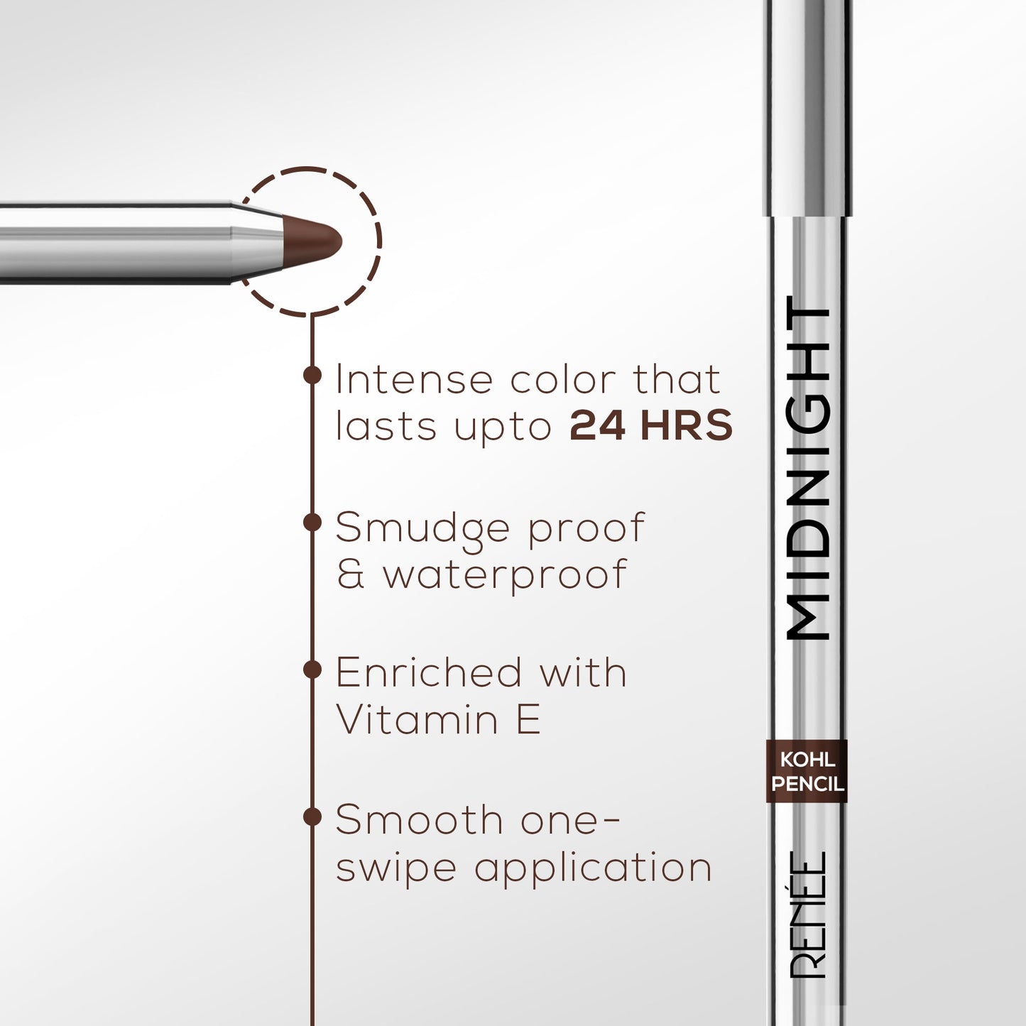 RENEE Midnight Kohl Kajal Pencil - 1.5 g