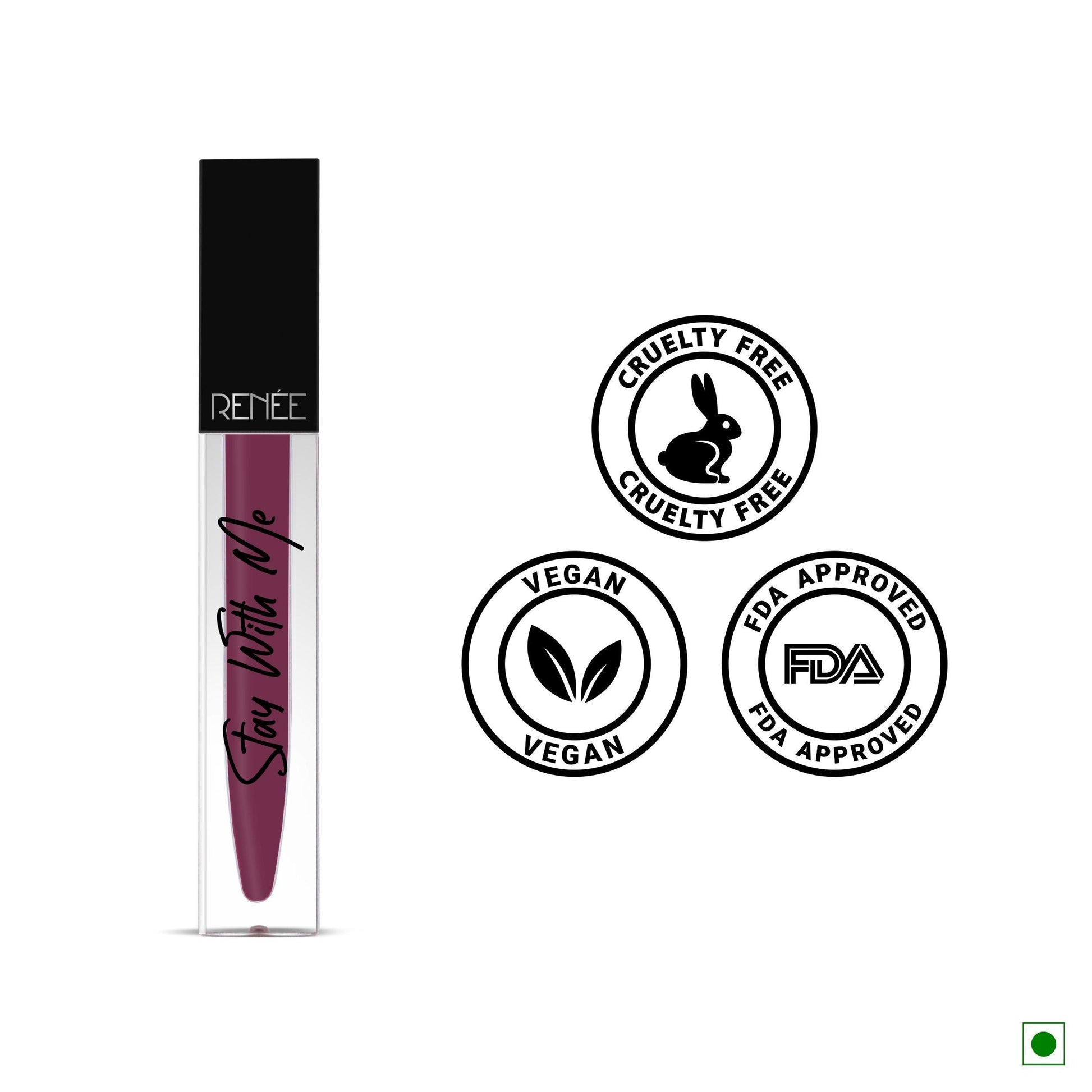 RENEE Stay With Me Non Transfer Matte Liquid Lip Color 5ml - Renee Cosmetics